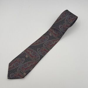 Neiman Marcus Burgundy and Blue Paisley Tie all 100% imported silk hand made
